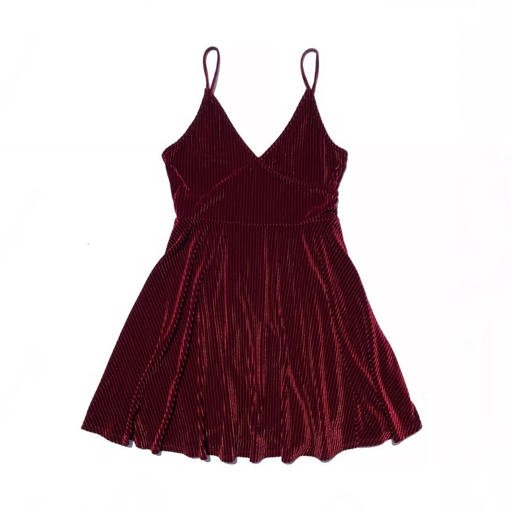 Red fit and flare velvet forever 21 dress